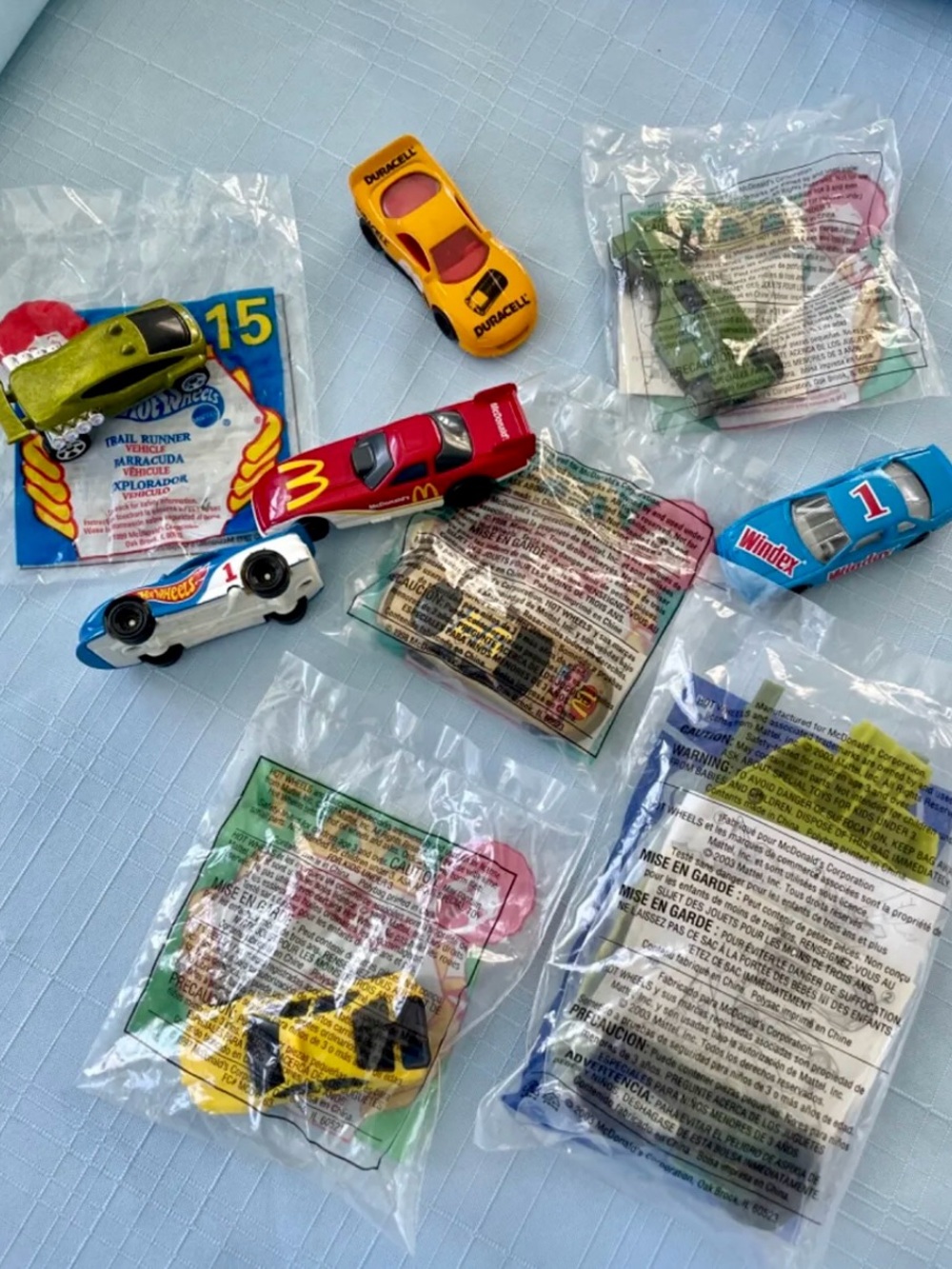 McDonald's Assorted Toy Cars in Red, Yellow, Blue, Green & White